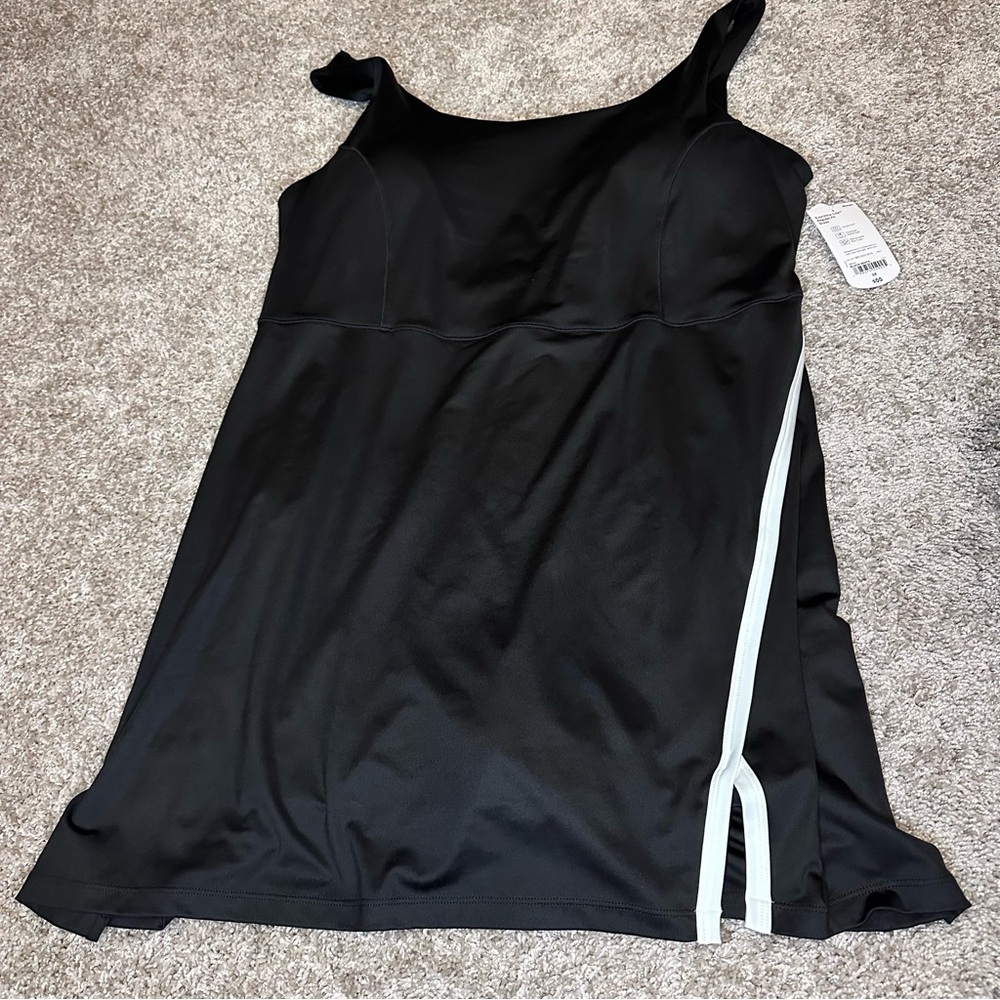 Black Athletic Dress W/Built-in Shorts, Size 0X